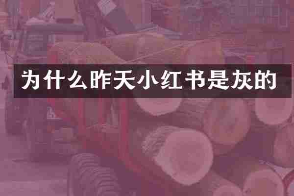 为什么昨天小红书是灰的