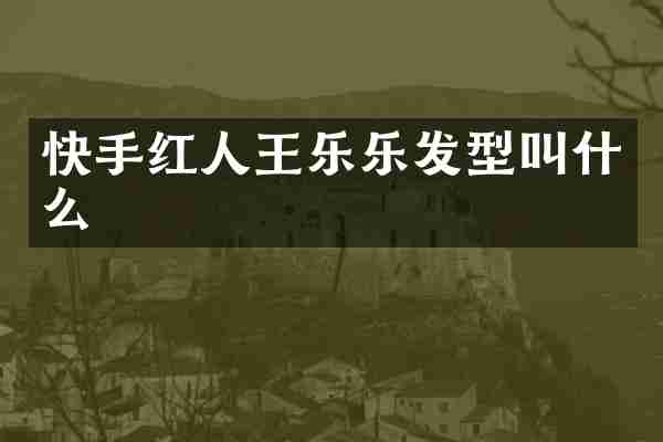 快手红人王乐乐发型叫什么