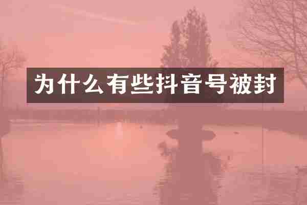 为什么有些抖音号被封