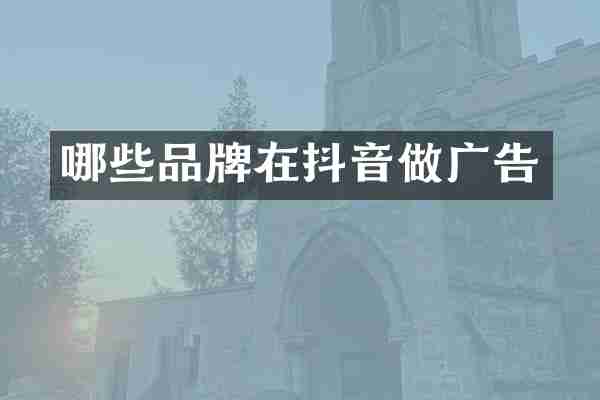 哪些品牌在抖音做广告