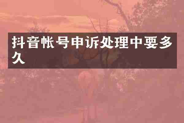 抖音帐号申诉处理中要多久