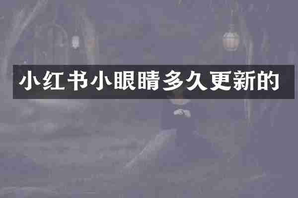 小红书小眼睛多久更新的