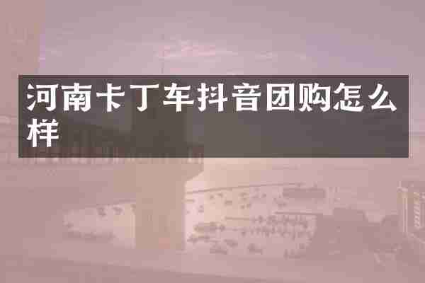 河南卡丁车抖音团购怎么样