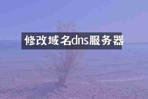 修改域名dns服务器