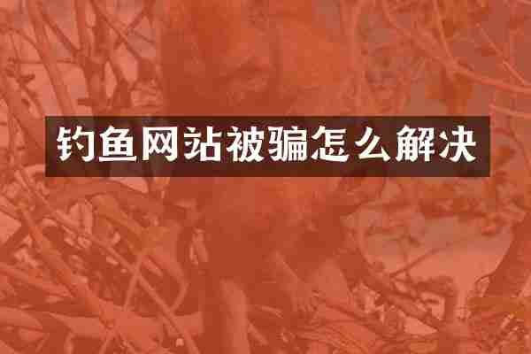 钓鱼网站被骗怎么解决