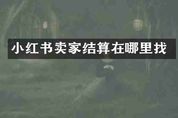 小红书卖家结算在哪里找