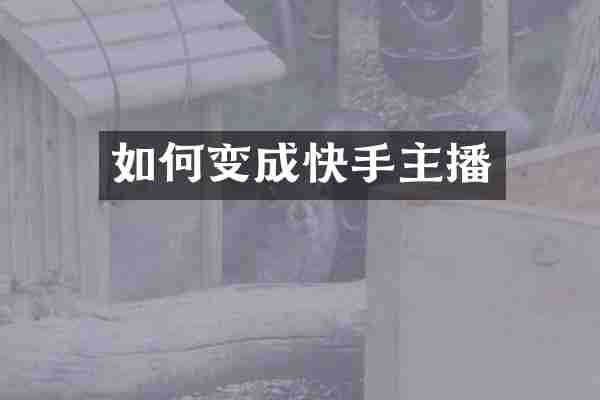 如何变成快手主播