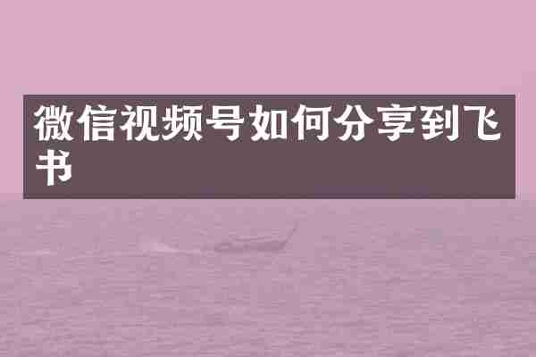 微信视频号如何分享到飞书
