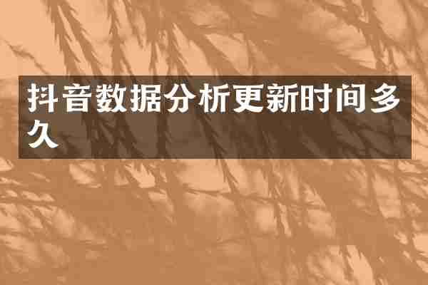 抖音数据分析更新时间多久