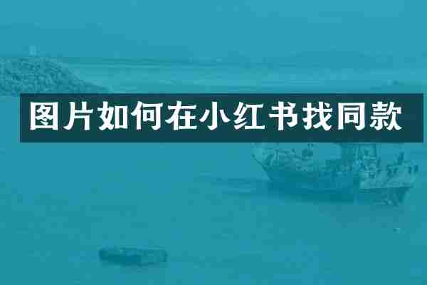图片如何在小红书找同款