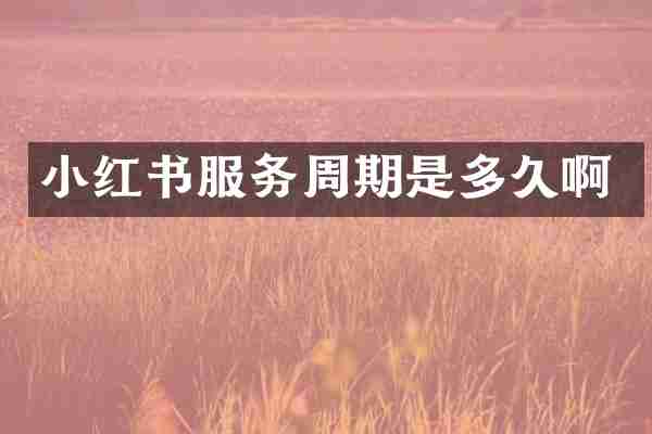 小红书服务周期是多久啊