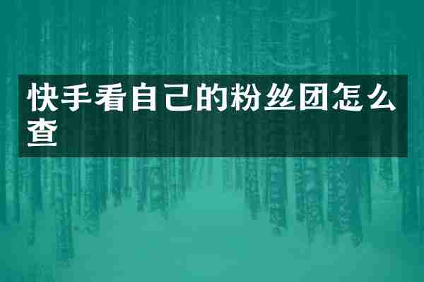 快手看自己的粉丝团怎么查