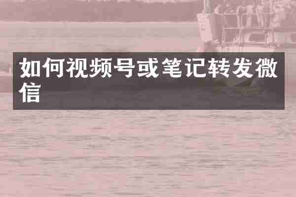 如何视频号或笔记转发微信