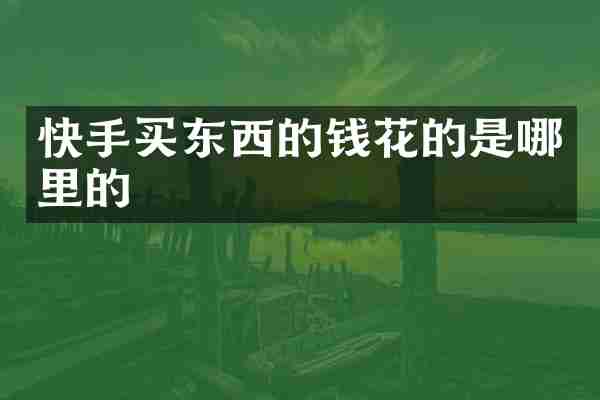 快手买东西的钱花的是哪里的