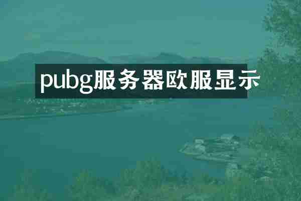 pubg服务器欧服显示
