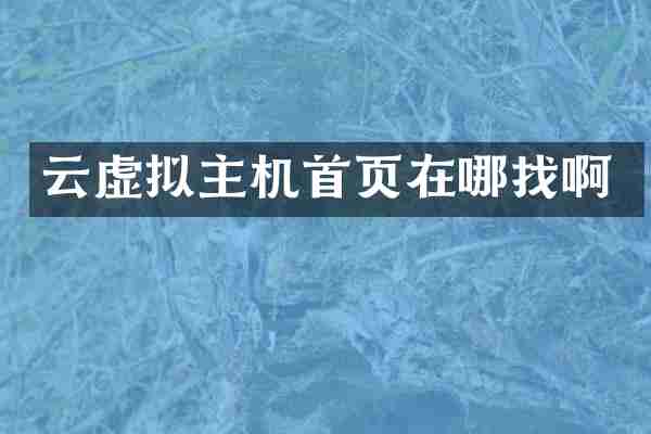 云虚拟主机首页在哪找啊