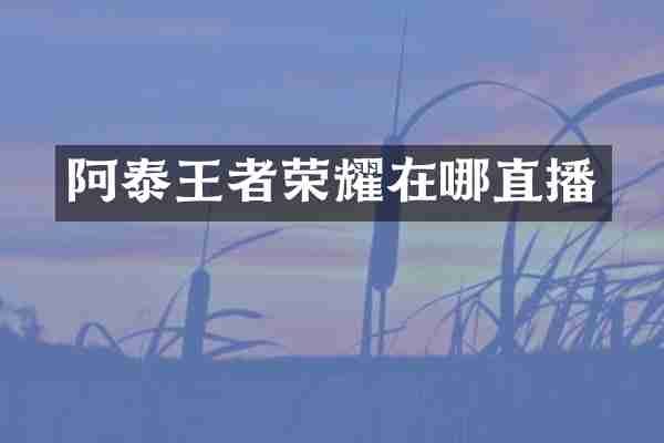 阿泰王者荣耀在哪直播