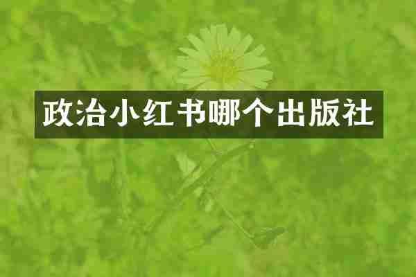 政治小红书哪个出版社