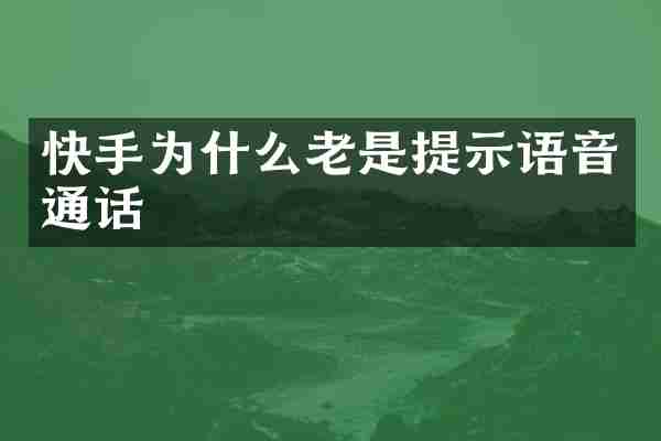 快手为什么老是提示语音通话