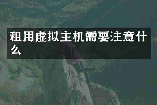租用虚拟主机需要注意什么