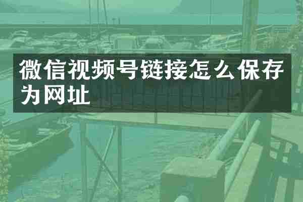 微信视频号链接怎么保存为网址