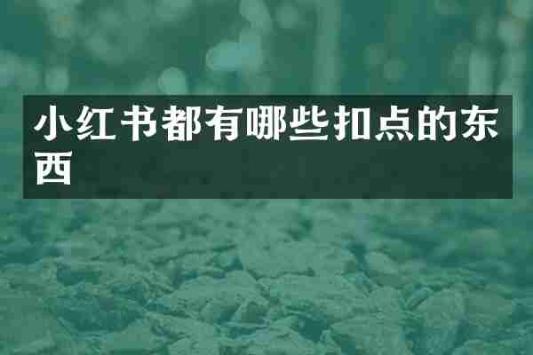 小红书都有哪些扣点的东西