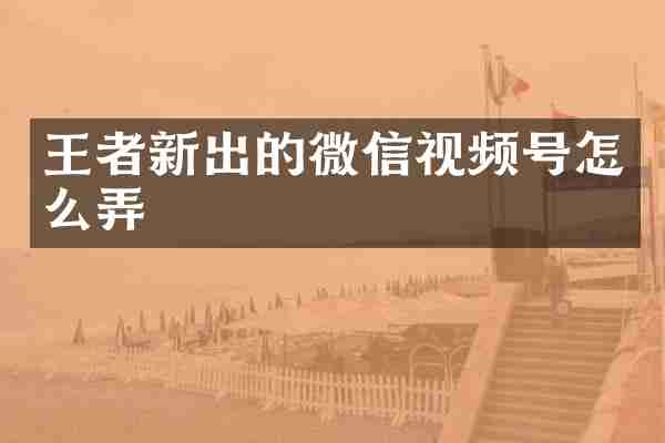 王者新出的微信视频号怎么弄