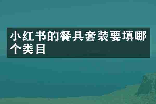 小红书的餐具套装要填哪个类目