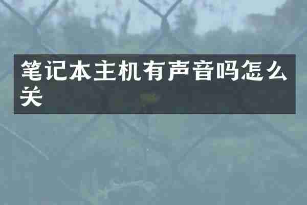笔记本主机有声音吗怎么关