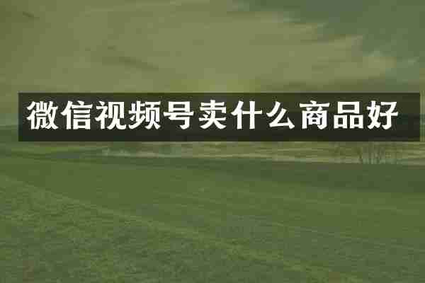 微信视频号卖什么商品好