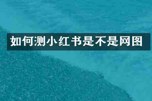 如何测小红书是不是网图