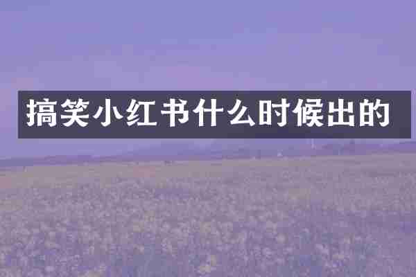 搞笑小红书什么时候出的