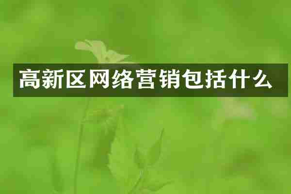 高新区网络营销包括什么