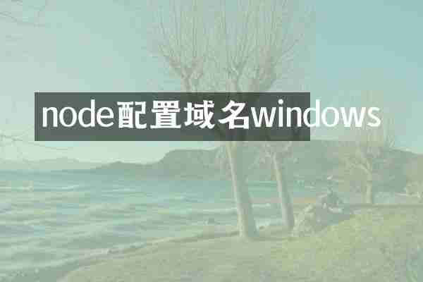 node配置域名windows