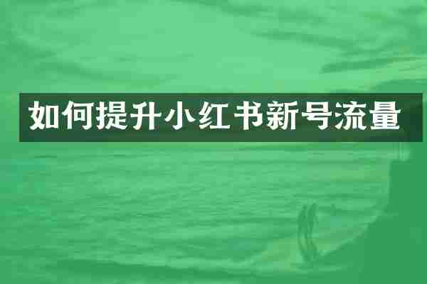 如何提升小红书新号流量