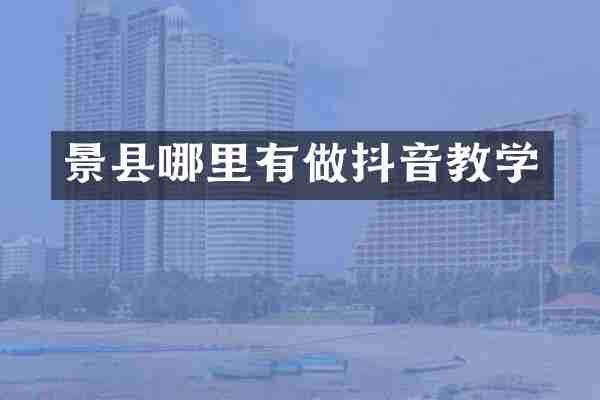 景县哪里有做抖音教学