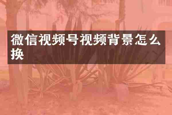 微信视频号视频背景怎么换