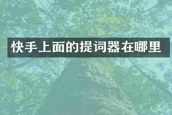 快手上面的提词器在哪里