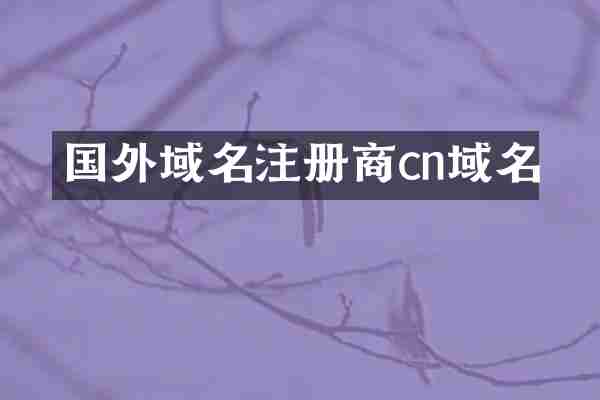 国外域名注册商cn域名