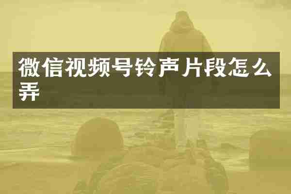 微信视频号铃声片段怎么弄