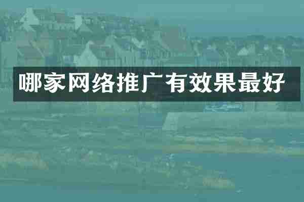 哪家网络推广有效果最好