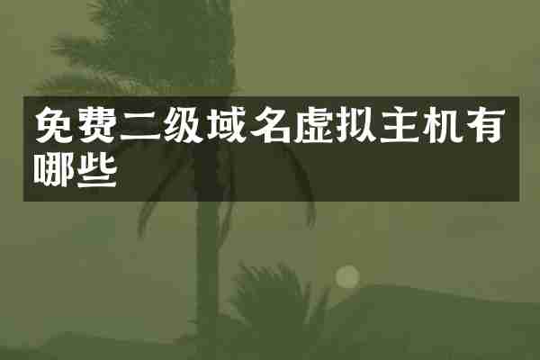 免费二级域名虚拟主机有哪些