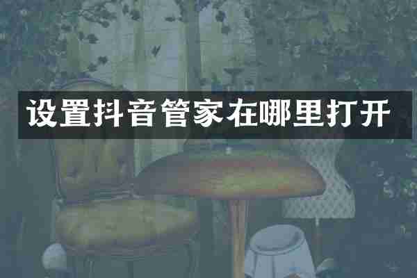 设置抖音管家在哪里打开