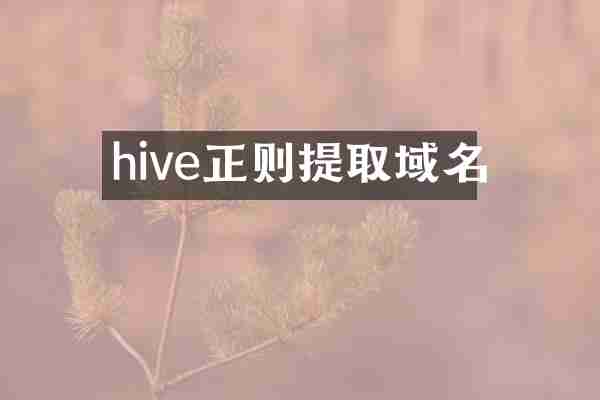 hive正则提取域名