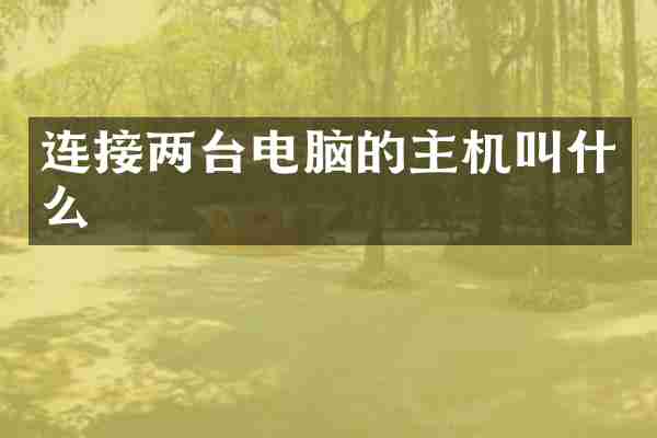 连接两台电脑的主机叫什么