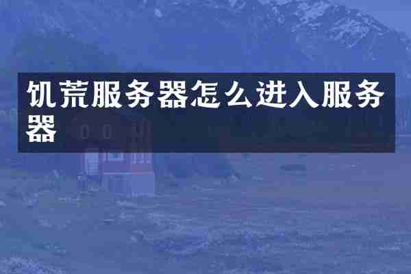 饥荒服务器怎么进入服务器