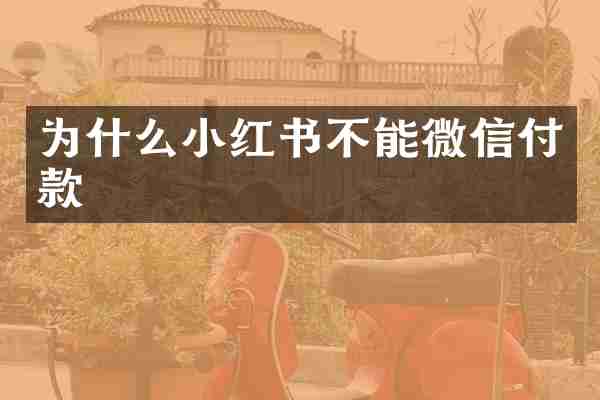为什么小红书不能微信付款