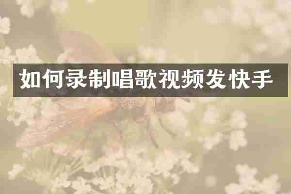 如何录制唱歌视频发快手