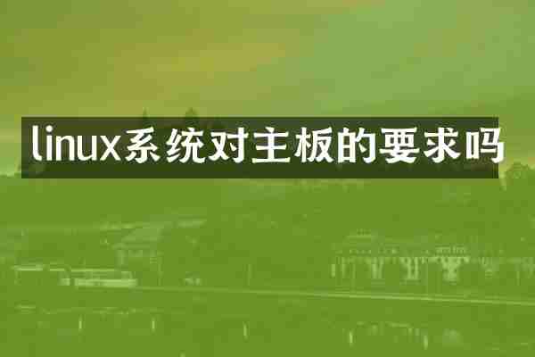linux系统对主板的要求吗