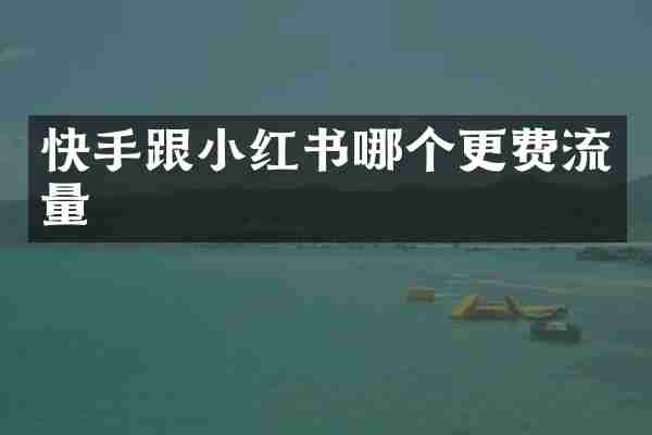 快手跟小红书哪个更费流量